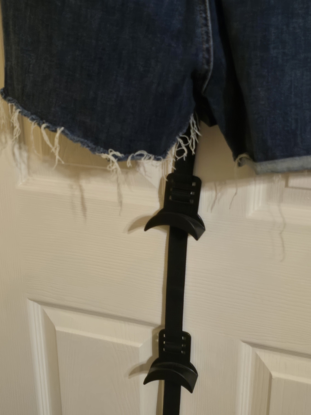 For Luv Of Denim Distressed Dark Wash Denim Cut Off Shorts - Picture 5 of 6